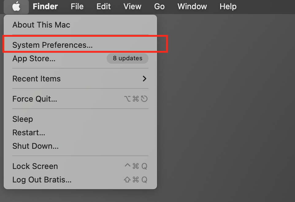How to access System Preferences